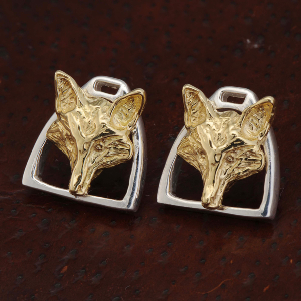 Fox Mask and Stirrup Earrings (Small)